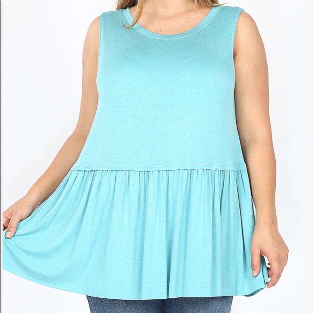 ❗️Summer Clearance ❗️Zenana Plus Size Ruffle Tank